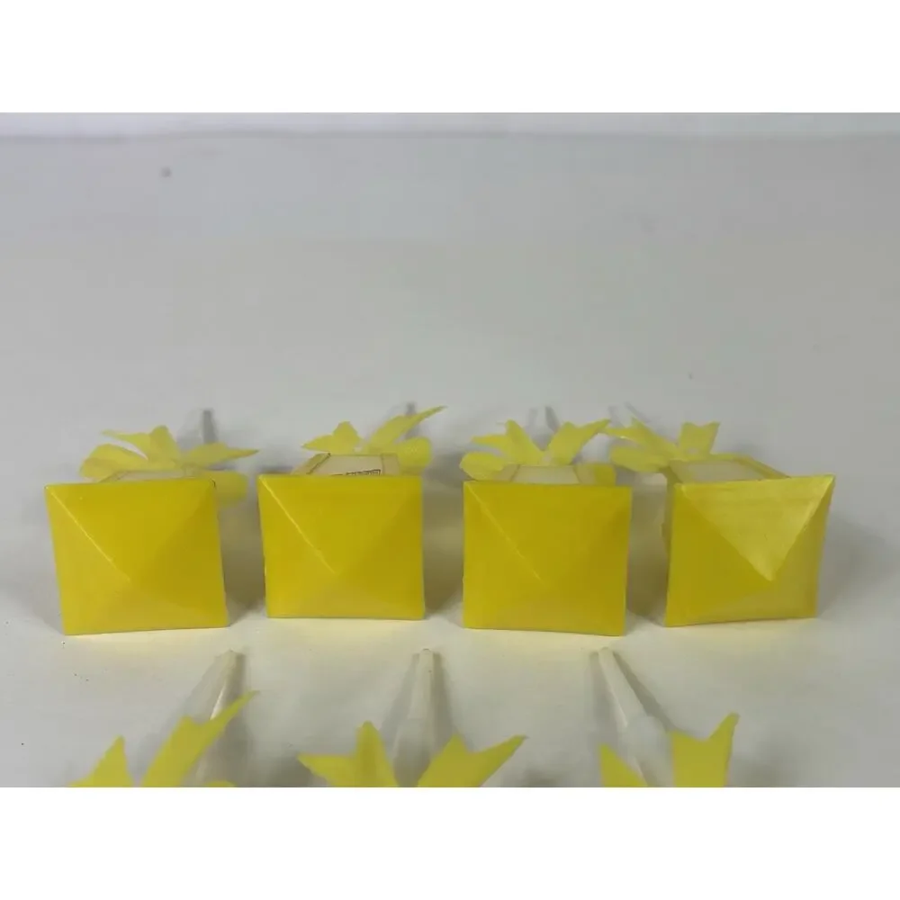 Vintage WILTON Happy Birthday Street Lamp Cake Toppers Decoration Yellow Qty 7
